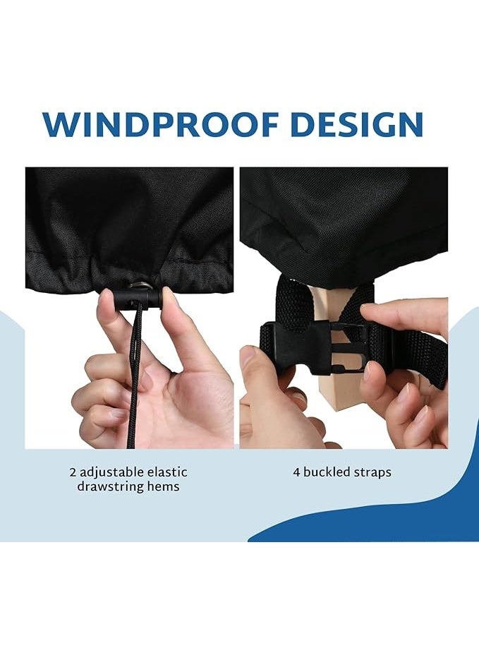 Patio Furniture Sofa Covers 3-Seater Outdoor Waterproof Couch Loveseat Bench Cover, Grey - Image 4